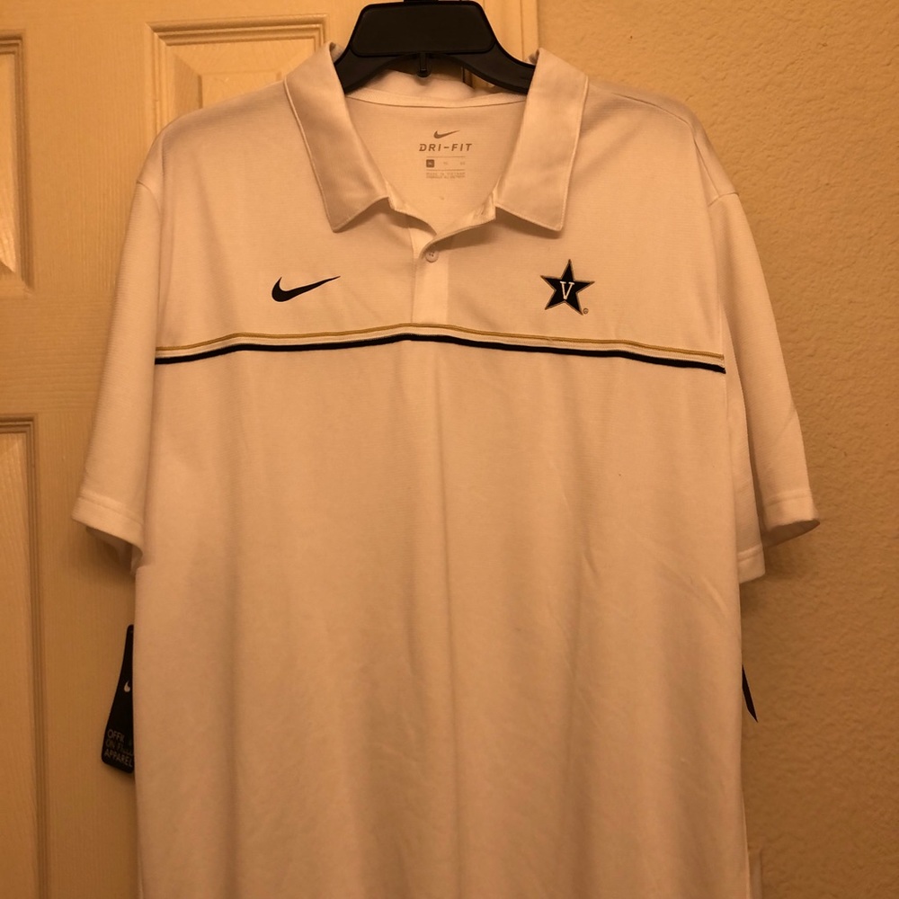 Nike Dri Fit Men's Vanderbilt Commodores TN Polo Shirt Size XL Short Sleeve NWT